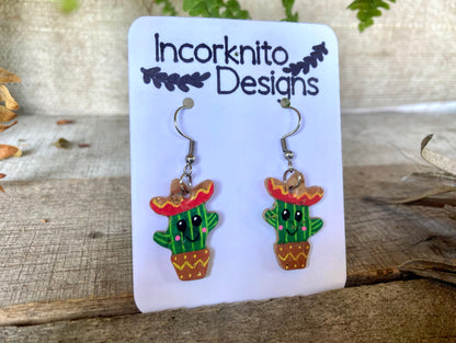 Smiley Mexican Cacti Earrings