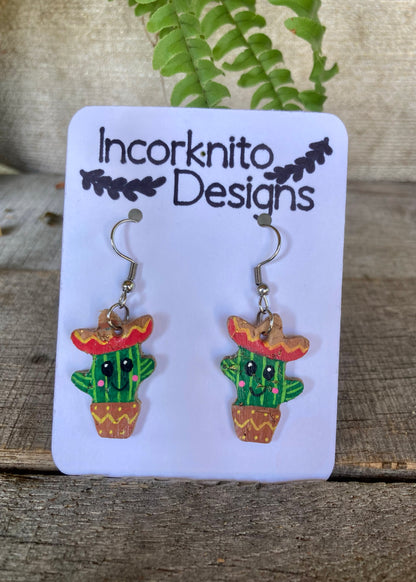 Smiley Mexican Cacti Earrings