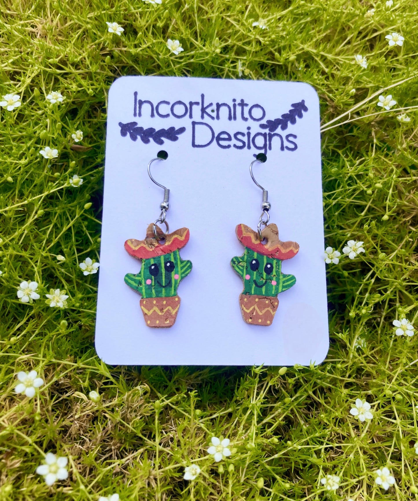 Smiley Mexican Cacti Earrings