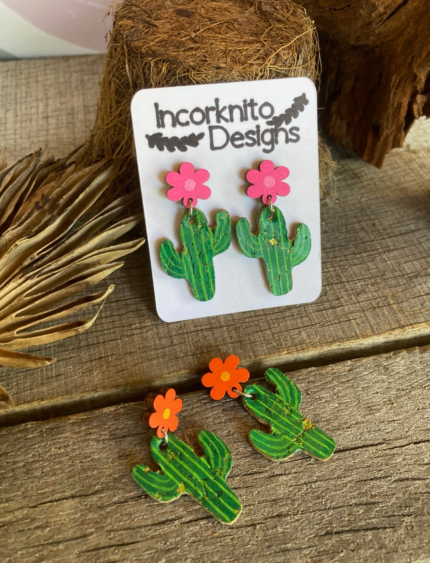 Cacti Flower Stud Drop Earrings