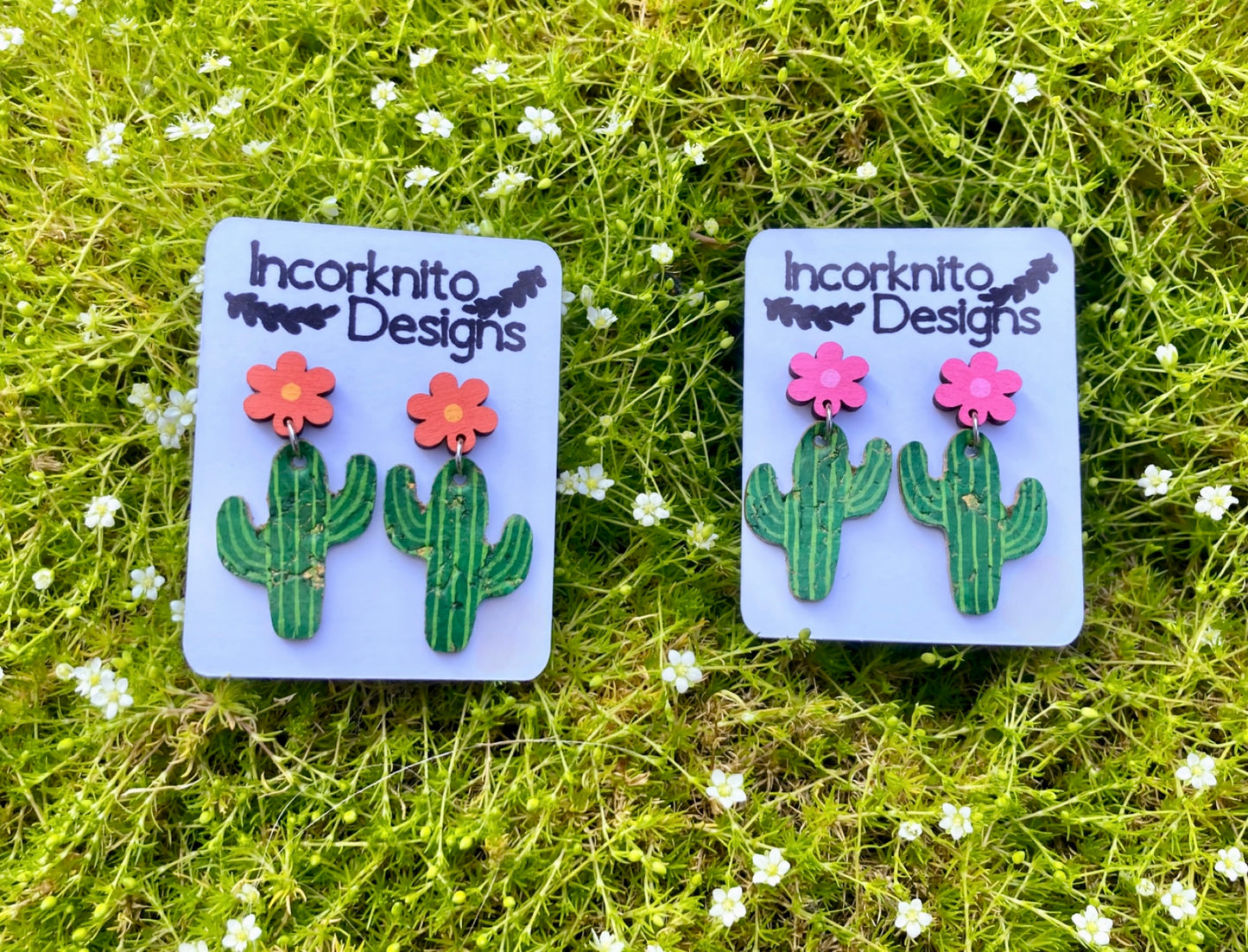 Cacti Flower Stud Drop Earrings