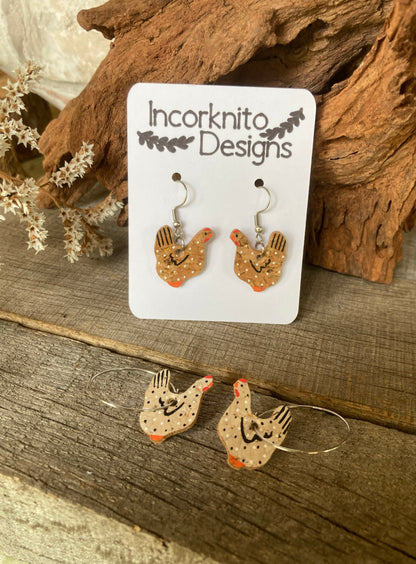 Natural Chicken Earrings