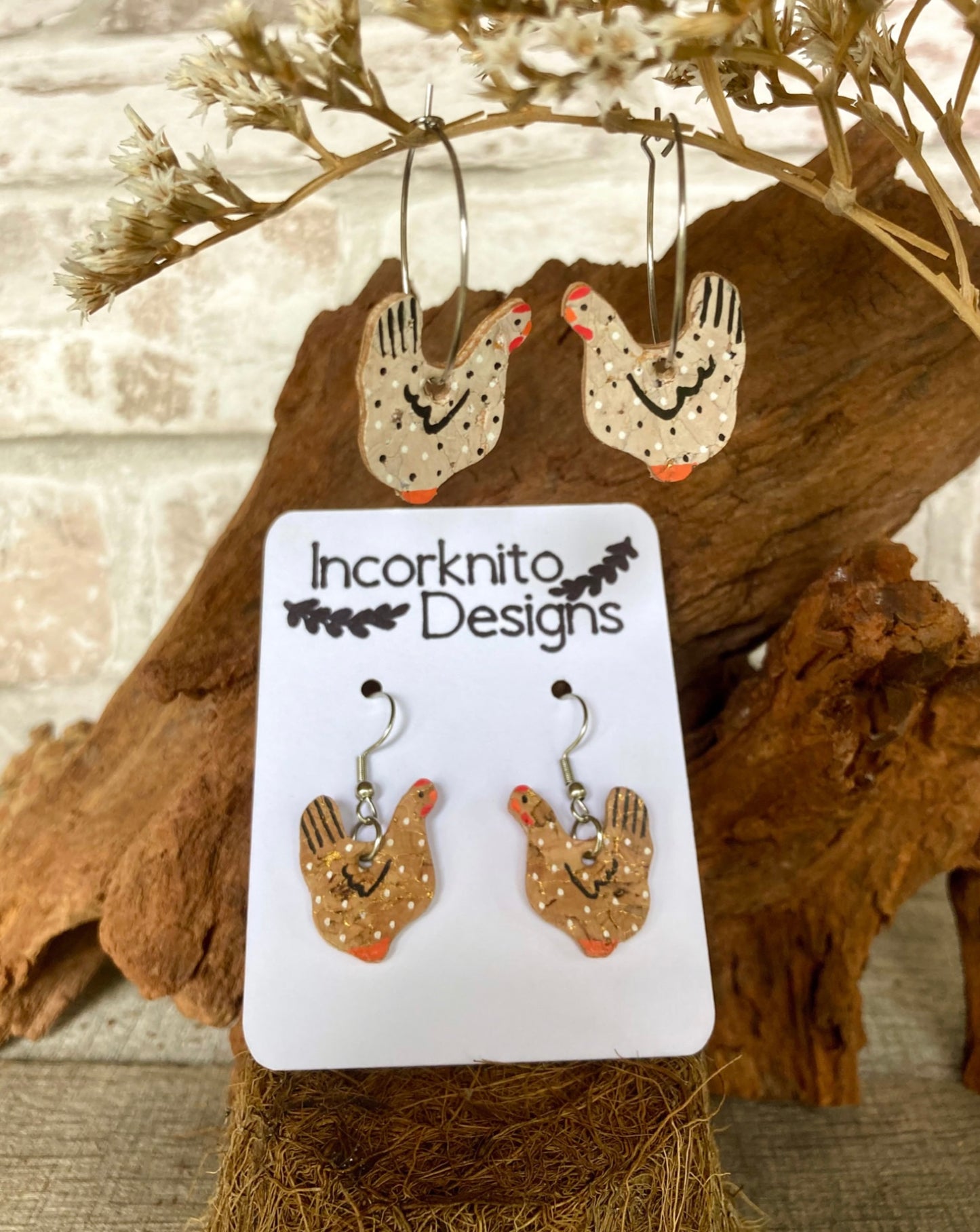 Natural Chicken Earrings