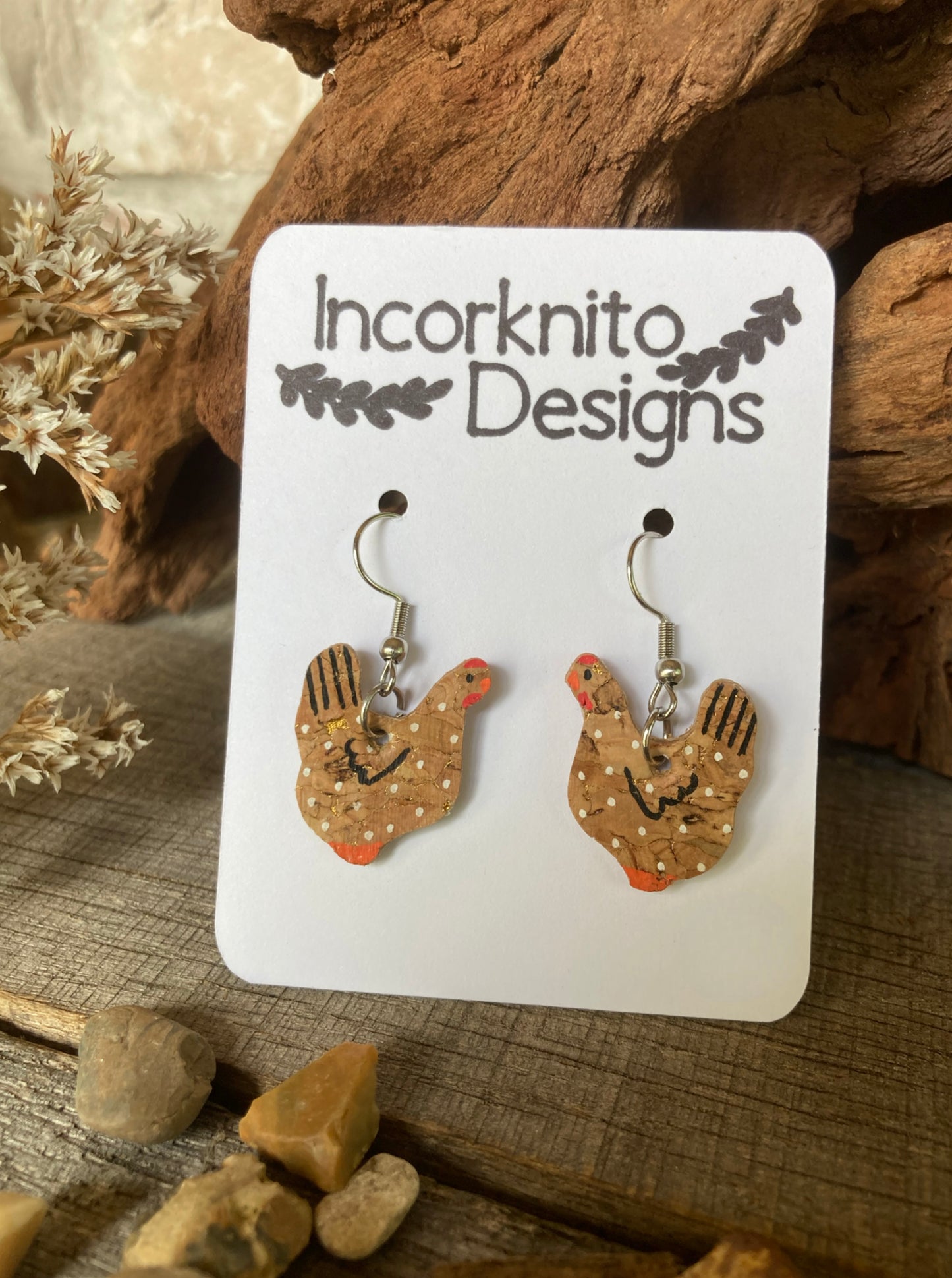 Natural Chicken Earrings