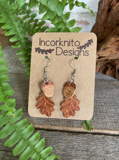 Acorn and Oak Leaf Dangle Earrings