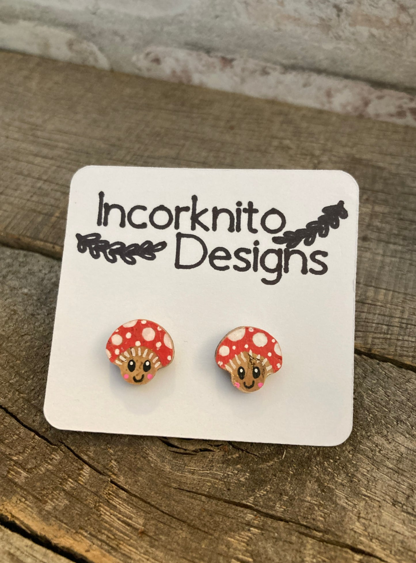 Smiley Toadstool Stud Earrings