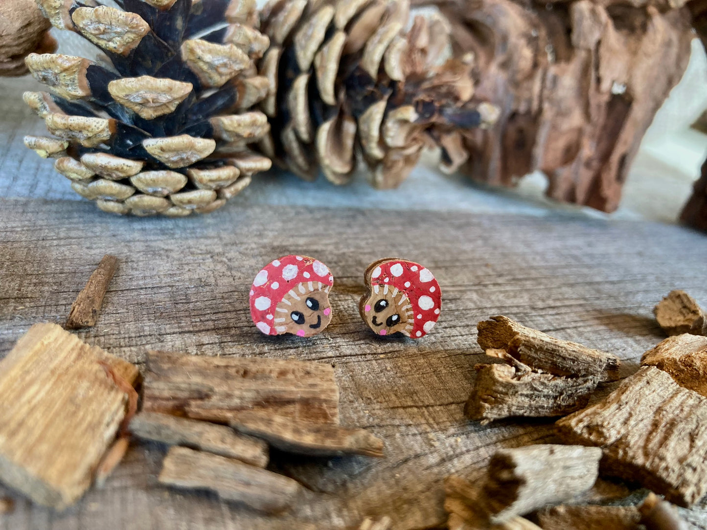 Smiley Toadstool Stud Earrings