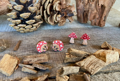 Smiley Toadstool Stud Earrings