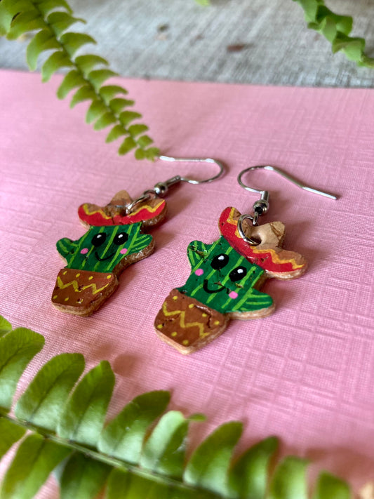 Smiley Mexican Cacti Earrings