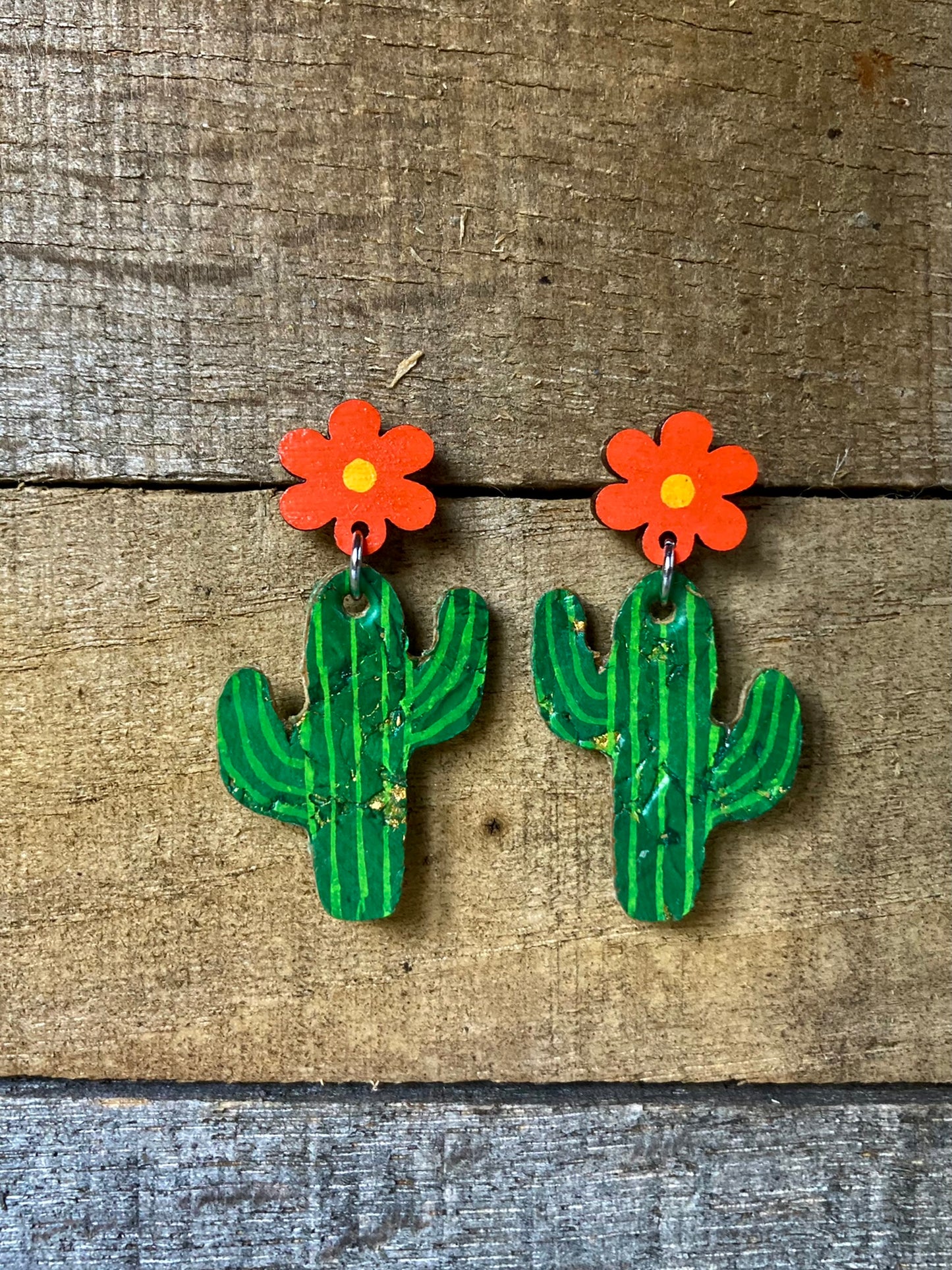 Cacti Flower Stud Drop Earrings