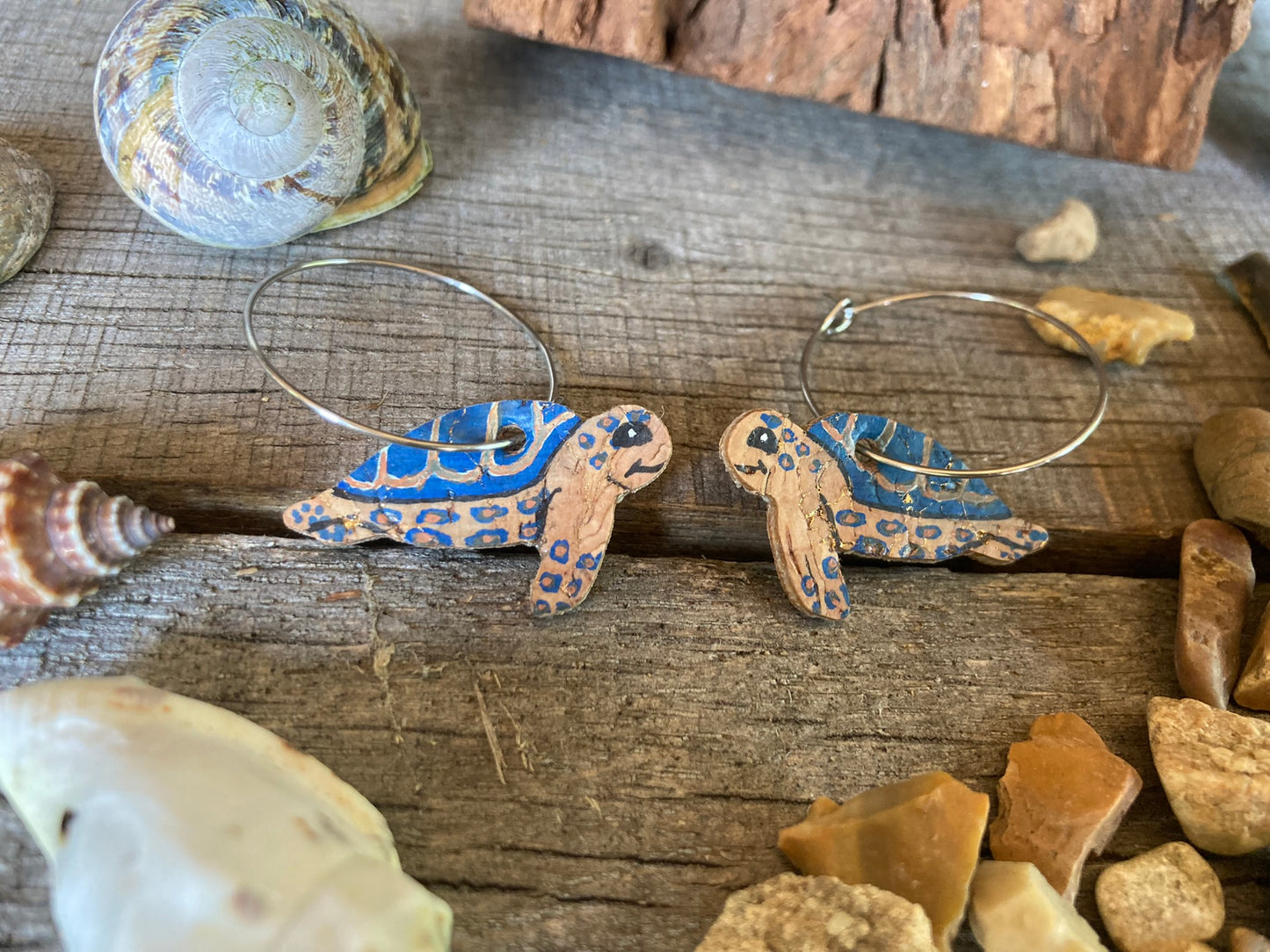 Blue Turtle Earrings