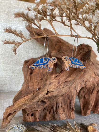 Blue Turtle Earrings