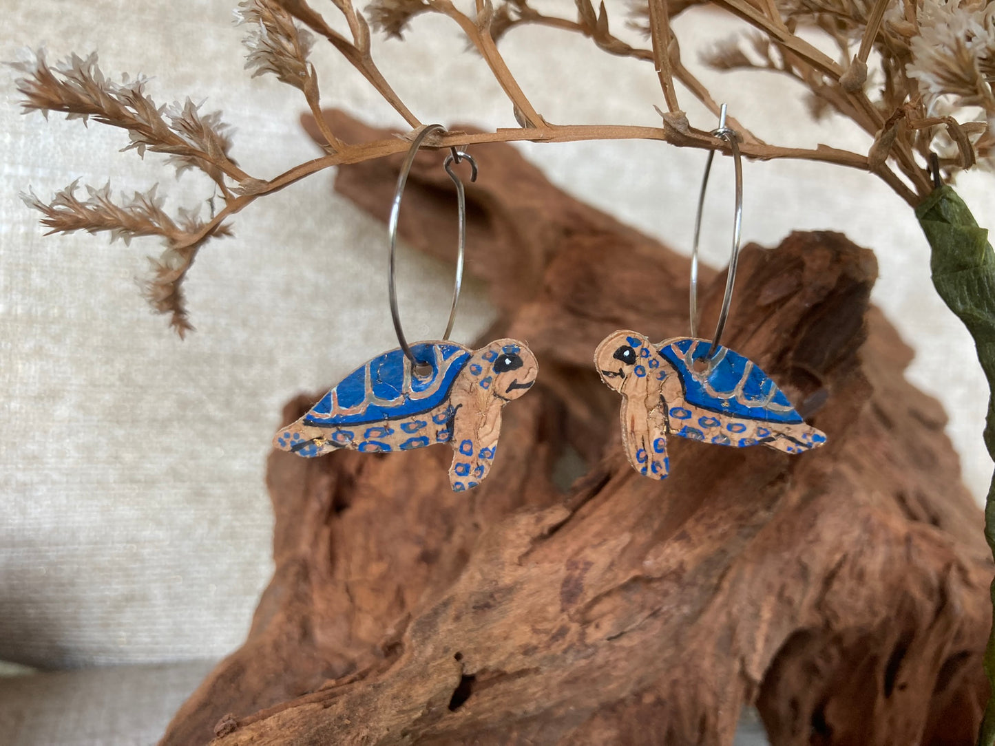 Blue Turtle Earrings