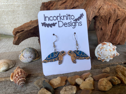 Blue Turtle Earrings