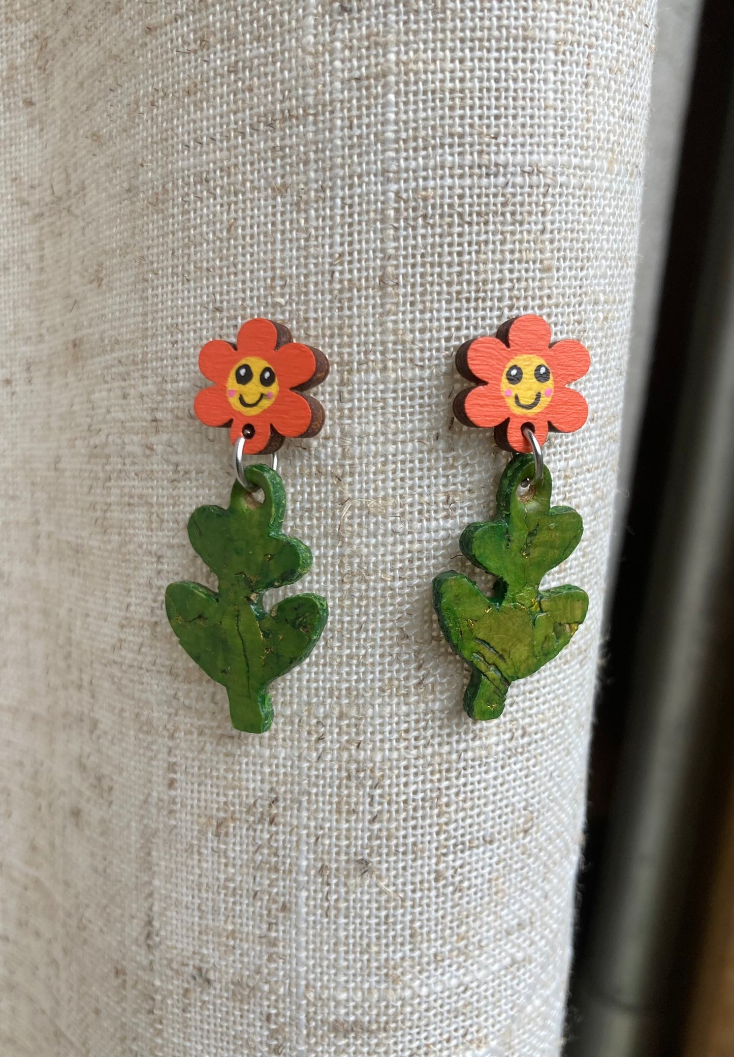 Smiley Flower Stud Dangles