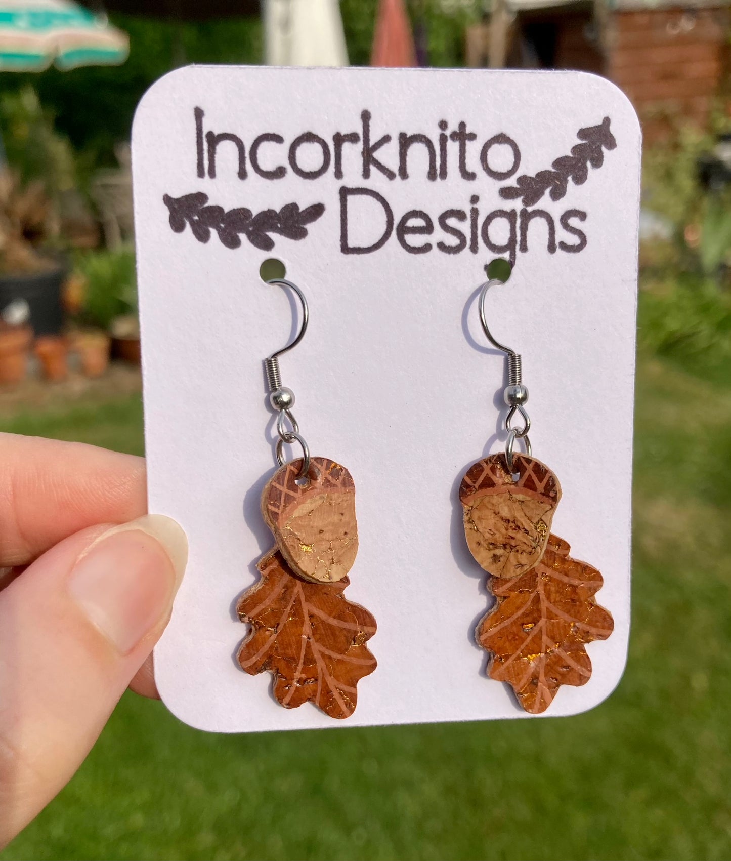 Acorn and Oak Leaf Dangle Earrings