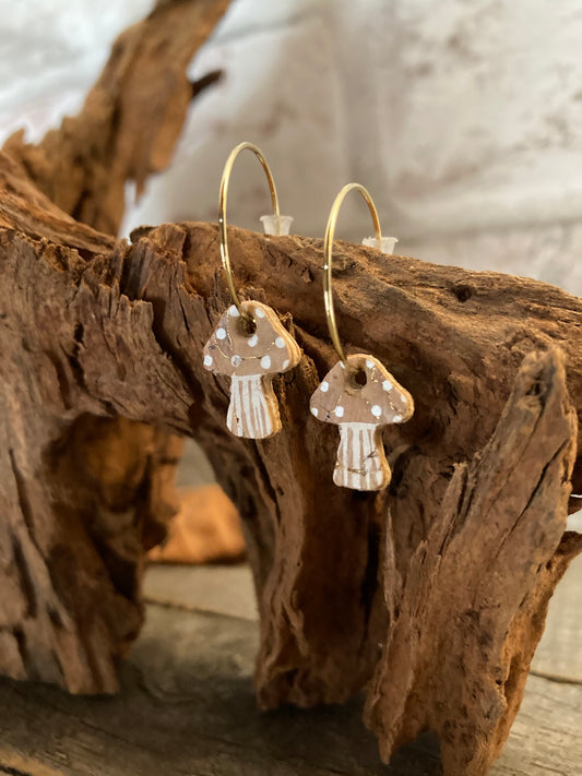 Natural Toadstool Mini Hoops