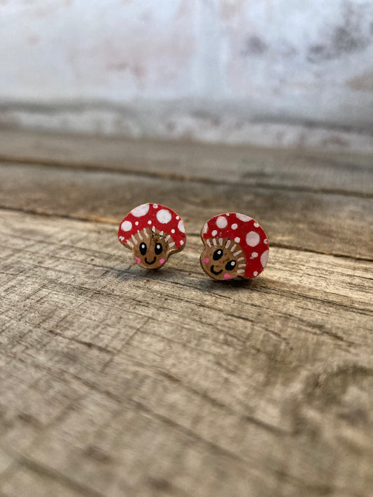 Smiley Toadstool Stud Earrings