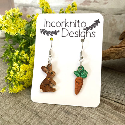 Rabbit and Carrot Earrings