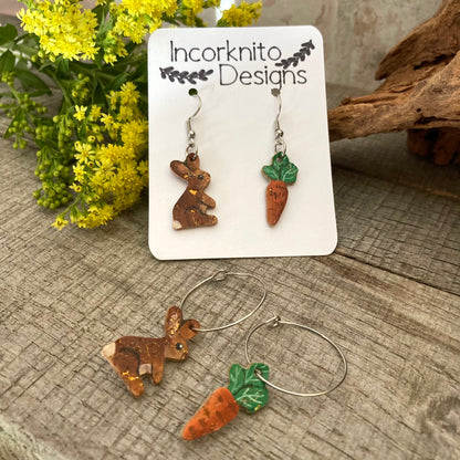 Rabbit and Carrot Earrings