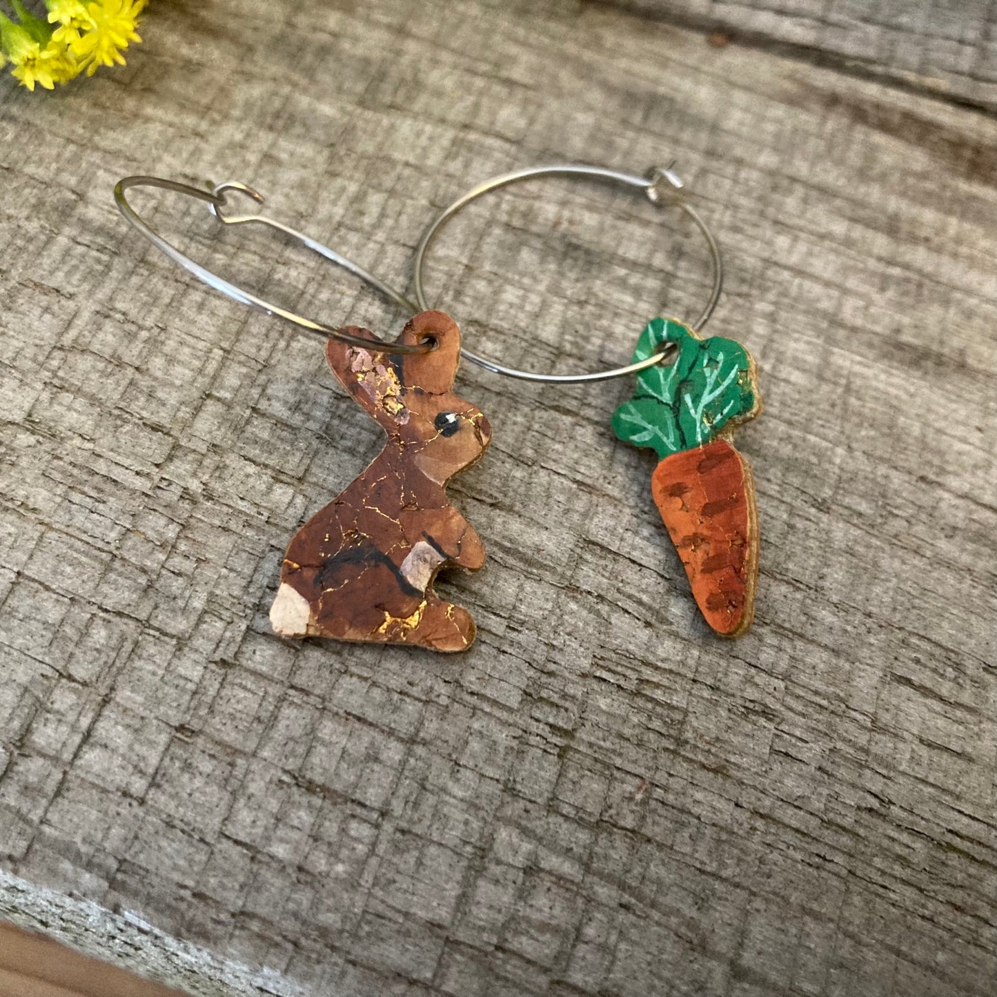 Rabbit and Carrot Earrings