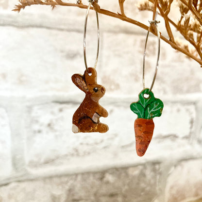 Rabbit and Carrot Earrings