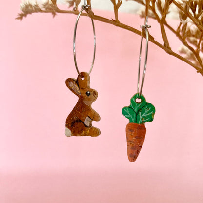 Rabbit and Carrot Earrings