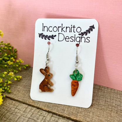 Rabbit and Carrot Earrings