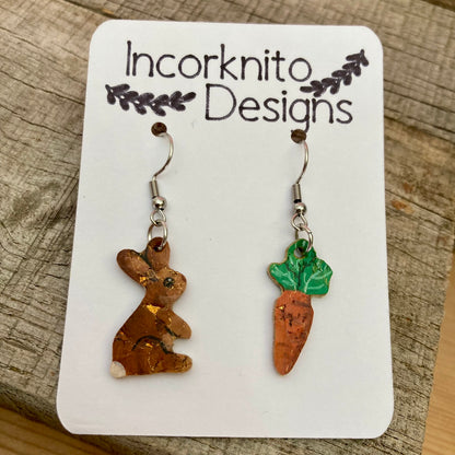 Rabbit and Carrot Earrings