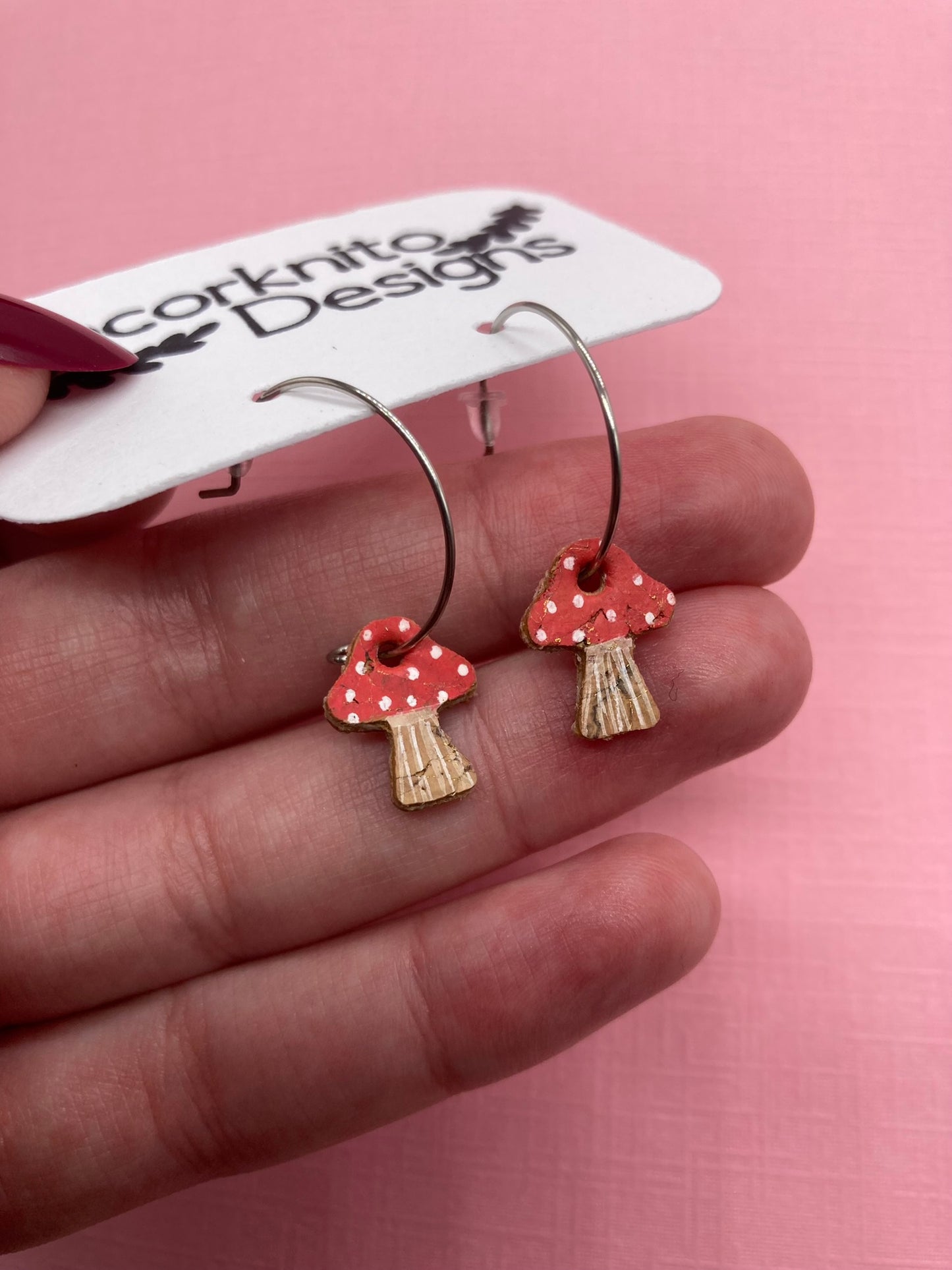 Red Toadstool Mini Hoops