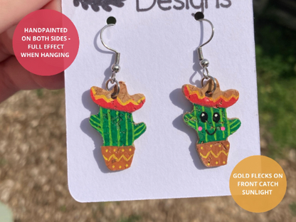 Smiley Mexican Cacti Earrings