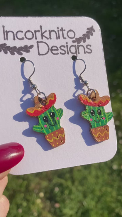 Smiley Mexican Cacti Earrings